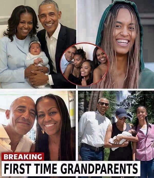 Michelle and Barack Obama Meet Malia’s Newborn